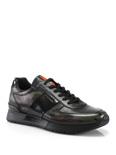 prada sneakers low top|Prada camouflage sneakers.